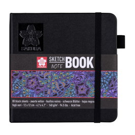 Sakura Bloc de dibujo 12 x 12 cm, 80 páginas, papel negro 140g